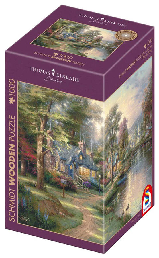 PQ Puzzle 1000 el. THOMAS KINKADE Miasteczko nad rzeką (drewniane)