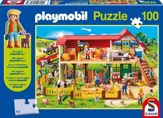 Puzzle 100 el. PLAYMOBIL Farma + figurka