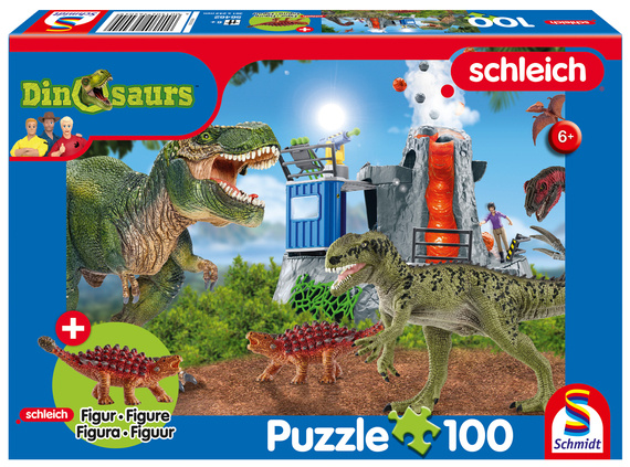 Puzzle 100 el. SCHLEICH Dinozaury + figurka