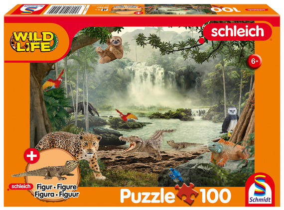 Puzzle 100 el. SCHLEICH Dzika przyroda + figurka