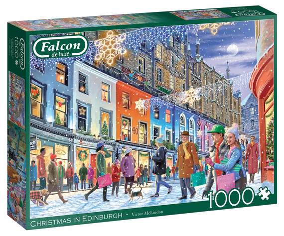 Puzzle 1000 el. FALCON Boże Narodzenie w Edynburgu / Szkocja