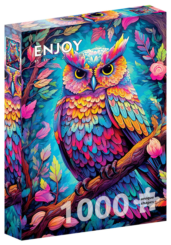 Puzzle 1000 el. Kolorowa sowa