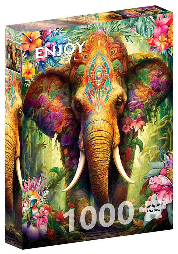 Puzzle 1000 el. Kolorowy słoń