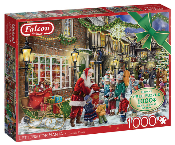 Puzzle 2 x 1000 el. FALCON CHRISTMAS Listy do Świętego Mikołaja