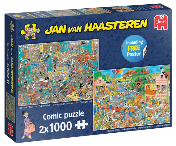 Puzzle 2 x 1000 el. JAN VAN HAASTEREN Sklep muzyczny / Wakacyjny stres