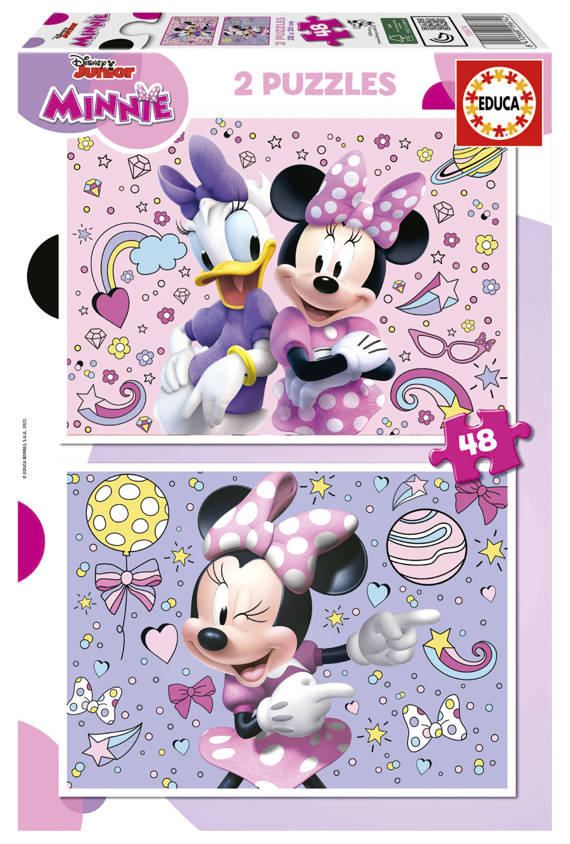 Puzzle 2 x 48 el. Myszka Minnie