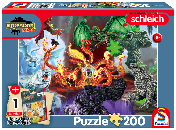 Puzzle 200 el. SCHLEICH / ELDRADOR Straszne stworzenia + figurka