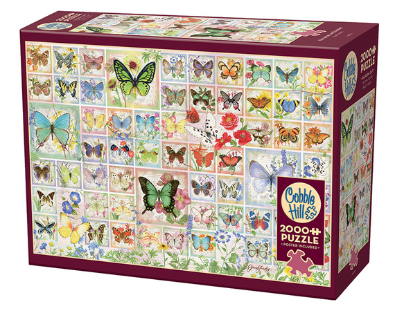 Puzzle 2000 el. Motyle i kwiaty