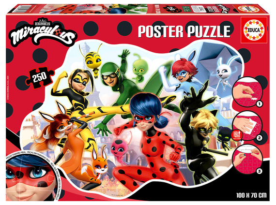 Puzzle 250 el. Miraculous: Biedronka i Czarny Kot