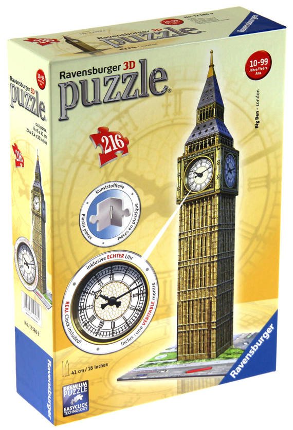 Puzzle 3D - Big Ben z prawdziwym zegarem