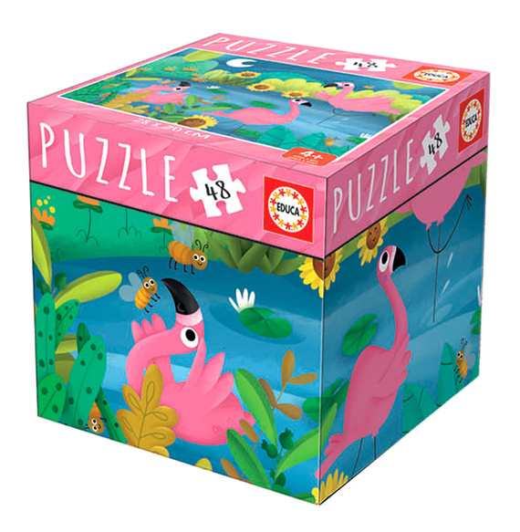 Puzzle 48 el. Cube - Flamingi