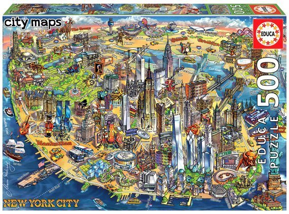 Puzzle 500 el. Mapa Nowego Jorku